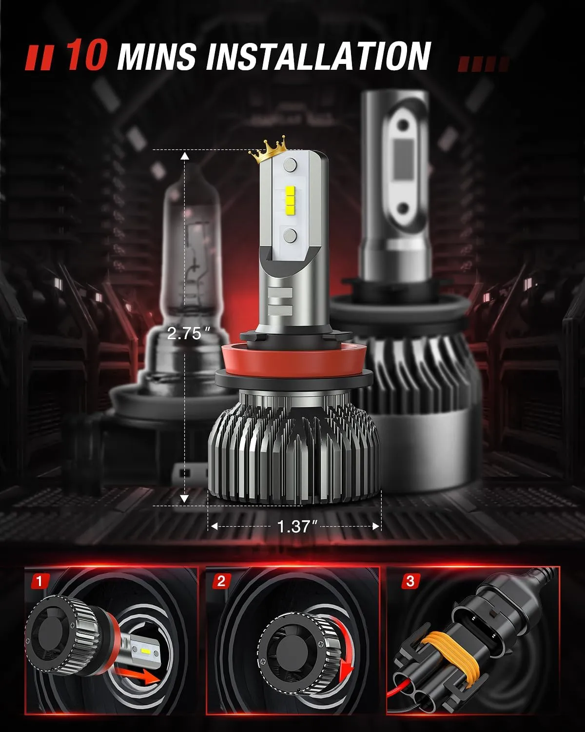 2013-2018 Ram 1500 2500 3500 9005 H11 LED Headlight Bulbs