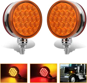 48 Leds Amber Red Round Fender Pedestal Light (2 Pcs)