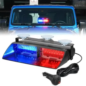 8 Inch 16 Leds Windshield Hazard Blue Red Strobe Light