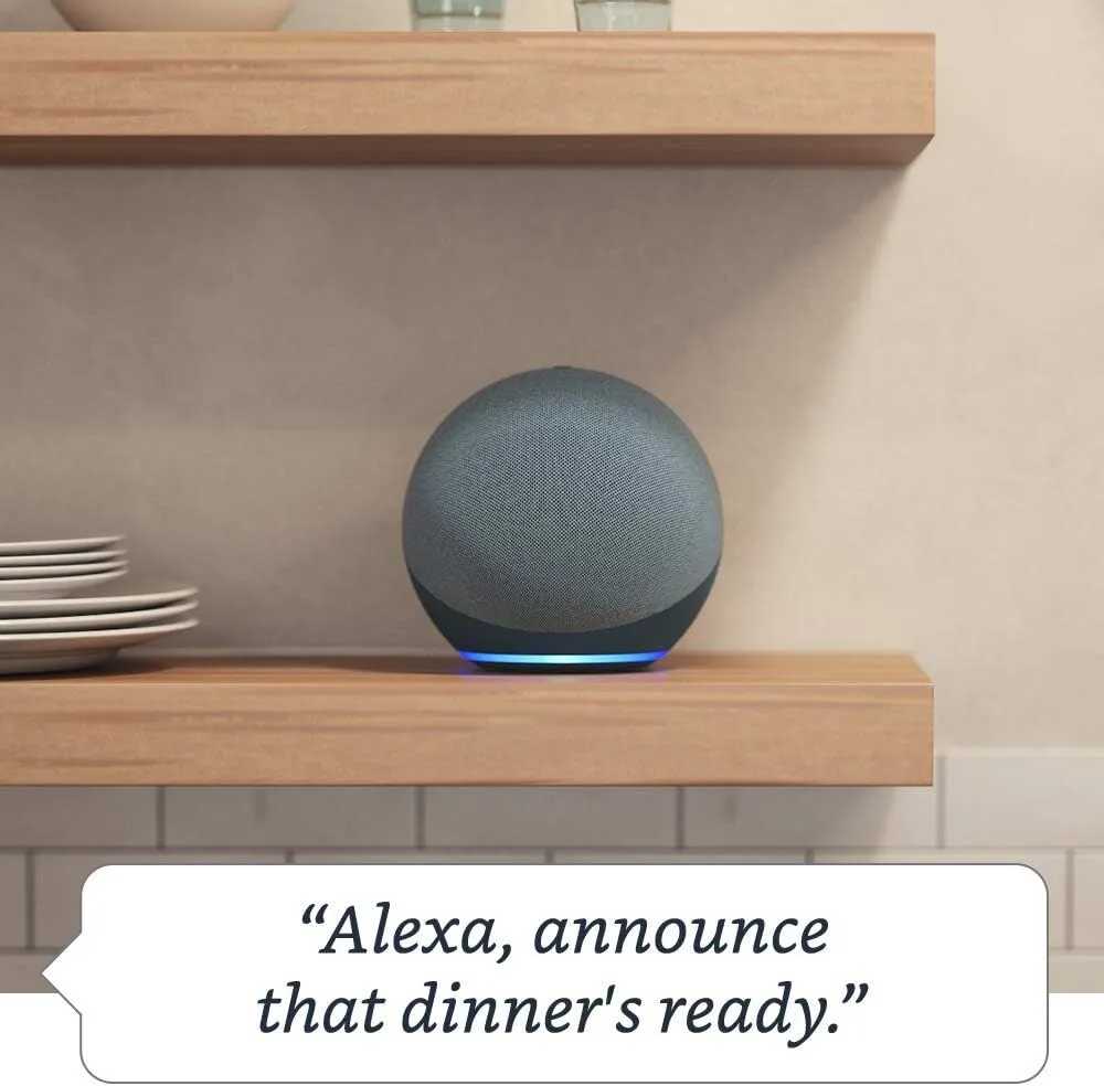 Amazon Echo (4th Generation) w/ Premium Sound Speaker Smart Home Hub, and Alexa | Charcoal
