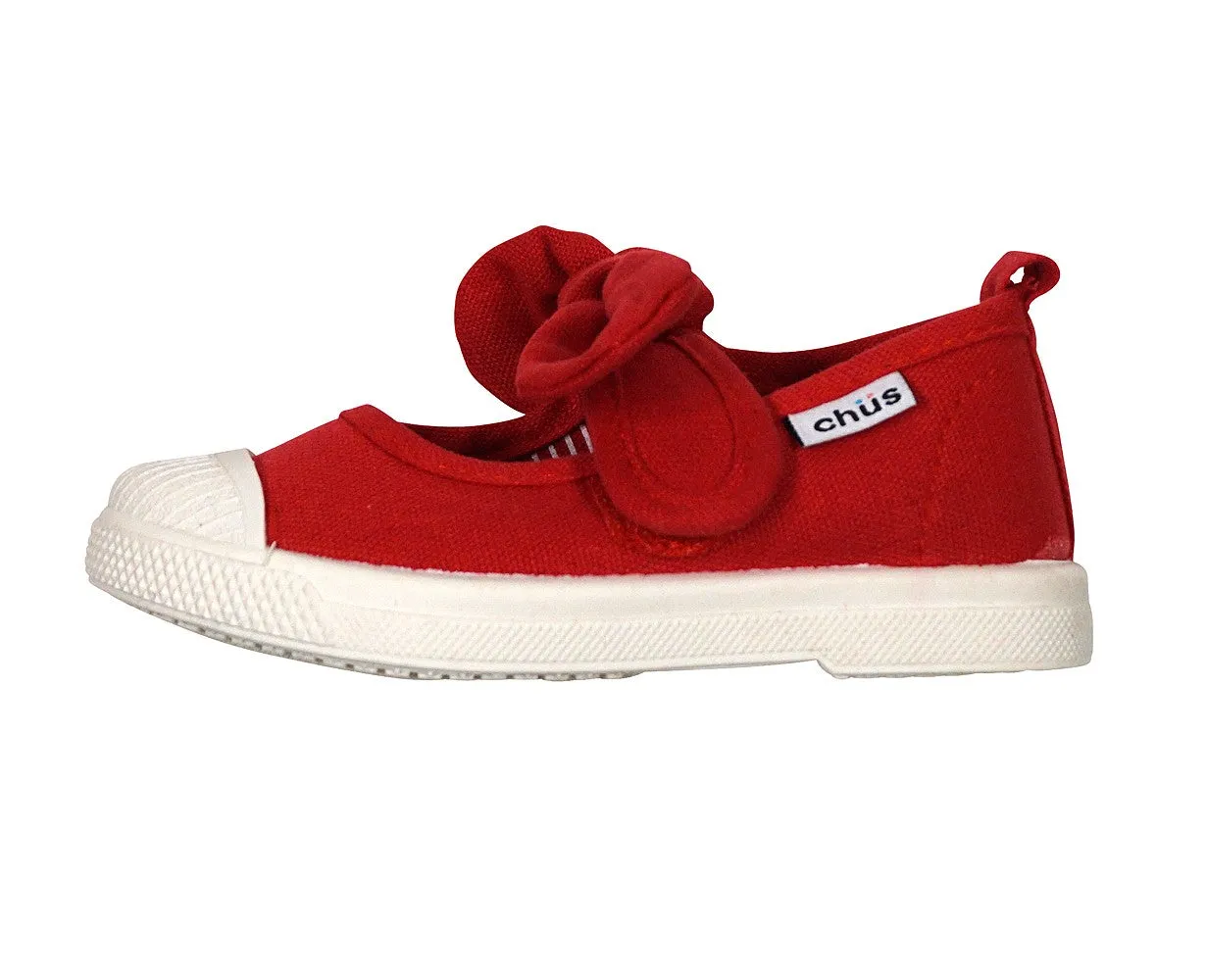 Chus Shoes - Girls Athena Velcro Mary Jane with Bow - Red