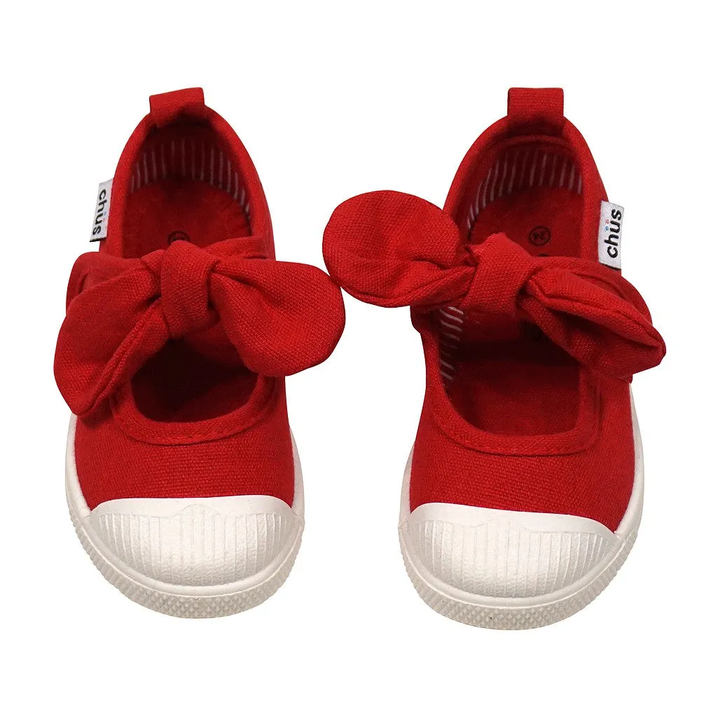 Chus Shoes - Girls Athena Velcro Mary Jane with Bow - Red