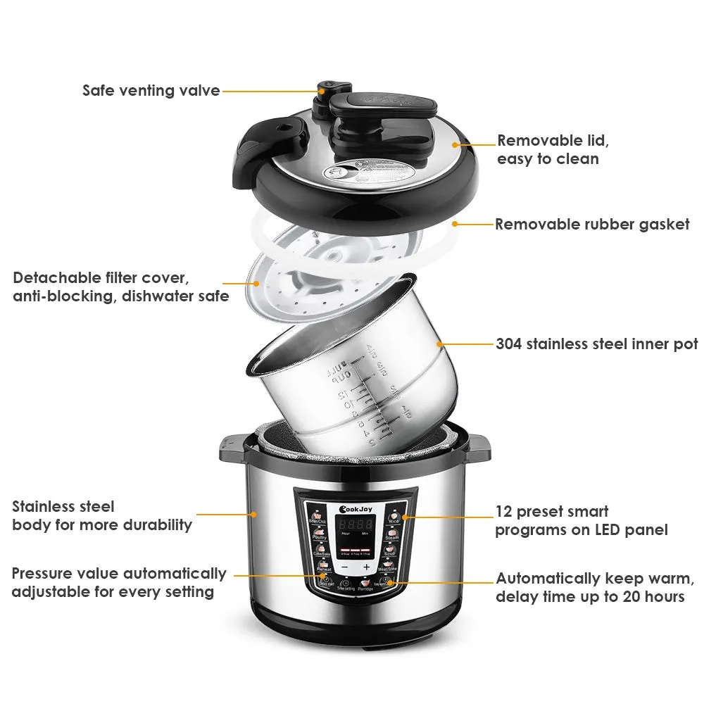 COOKJOY YBW60 - 100 Stainless Steel Electric Pressure Cooker