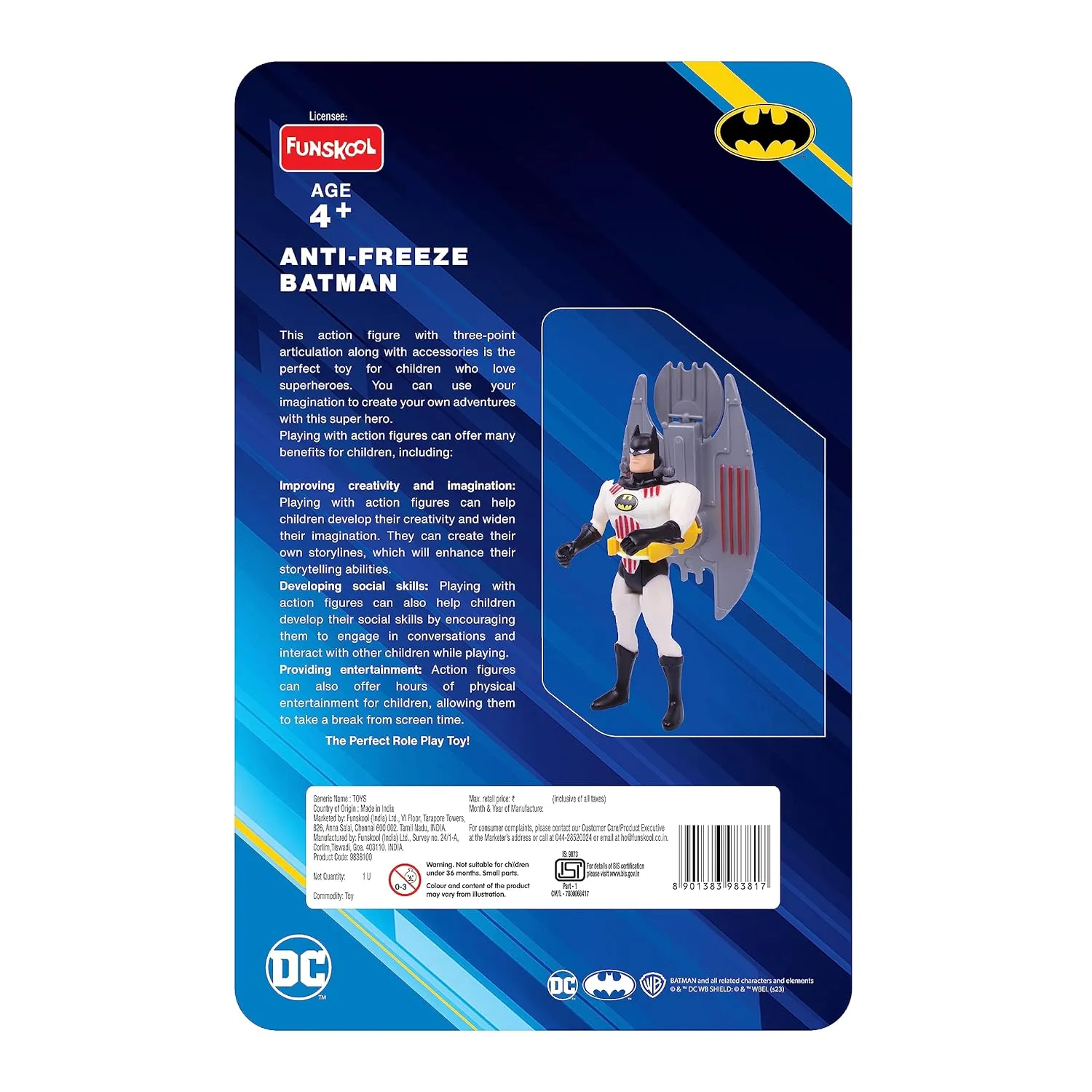 Funskool Anti Freeze Batman Action Figurine for Ages 4  (Card & Design May Vary)