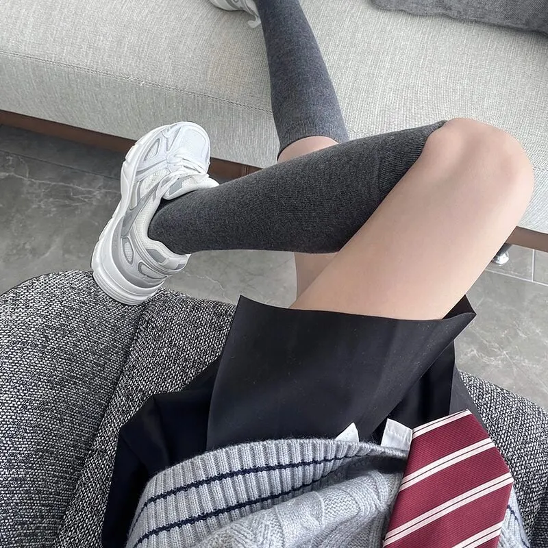 Japanese College Style Solid Color JK Calf Socks