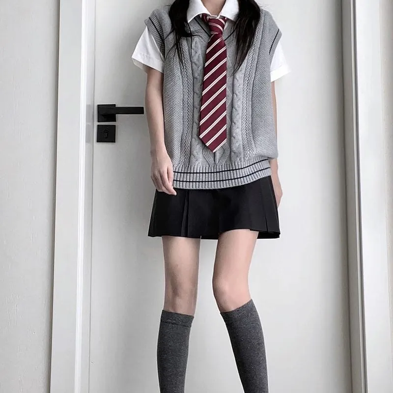 Japanese College Style Solid Color JK Calf Socks