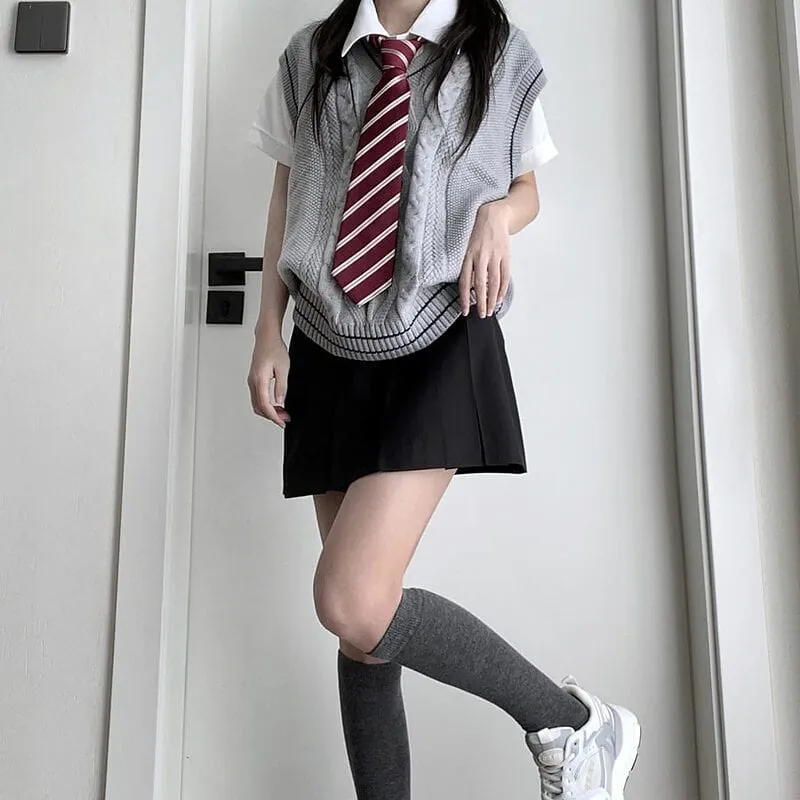Japanese College Style Solid Color JK Calf Socks