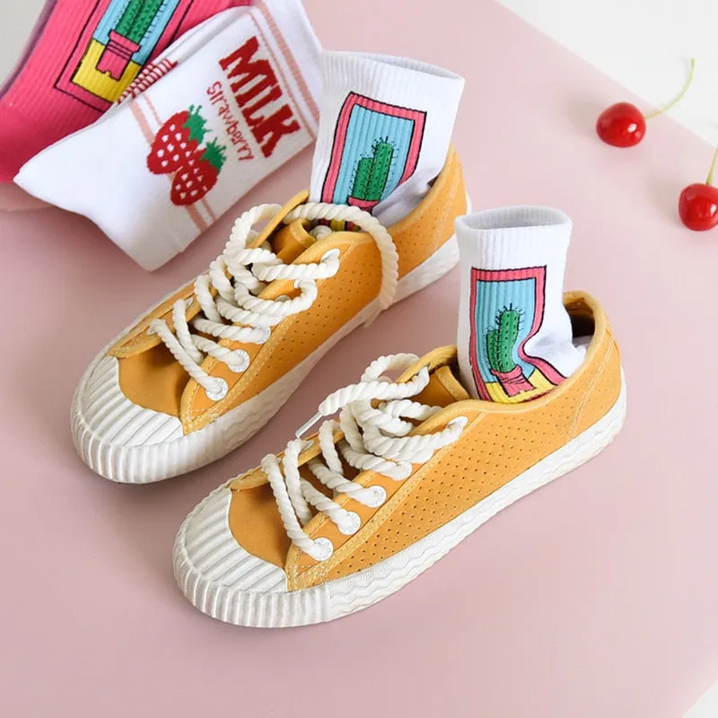 Kawaii Strawberry Milk Socks