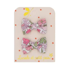 Mini butterfly clips - Liberty Poppy and Daisy Shimmering Rose