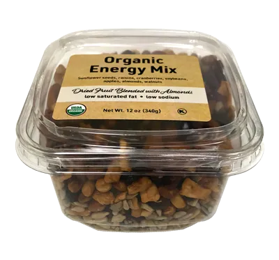 Organic Energy Trail Mix, 12 oz  Container - 12 Pack