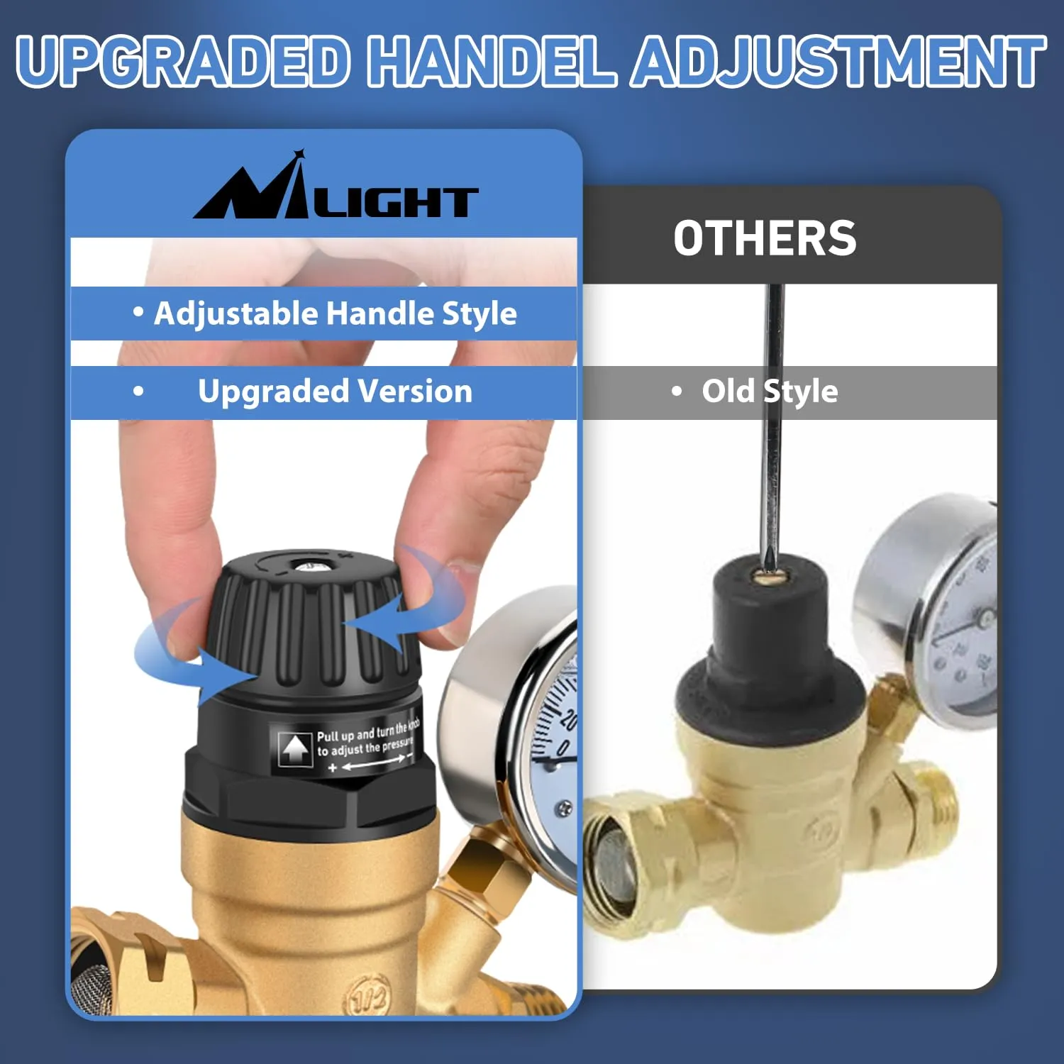 RV Water Pressure Regulator Handwheel Adjustment