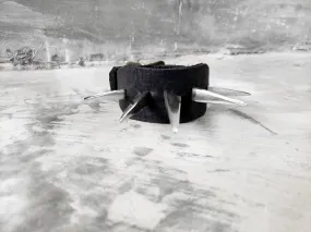 The Futurist Giant Spiked Black Leather Cuff