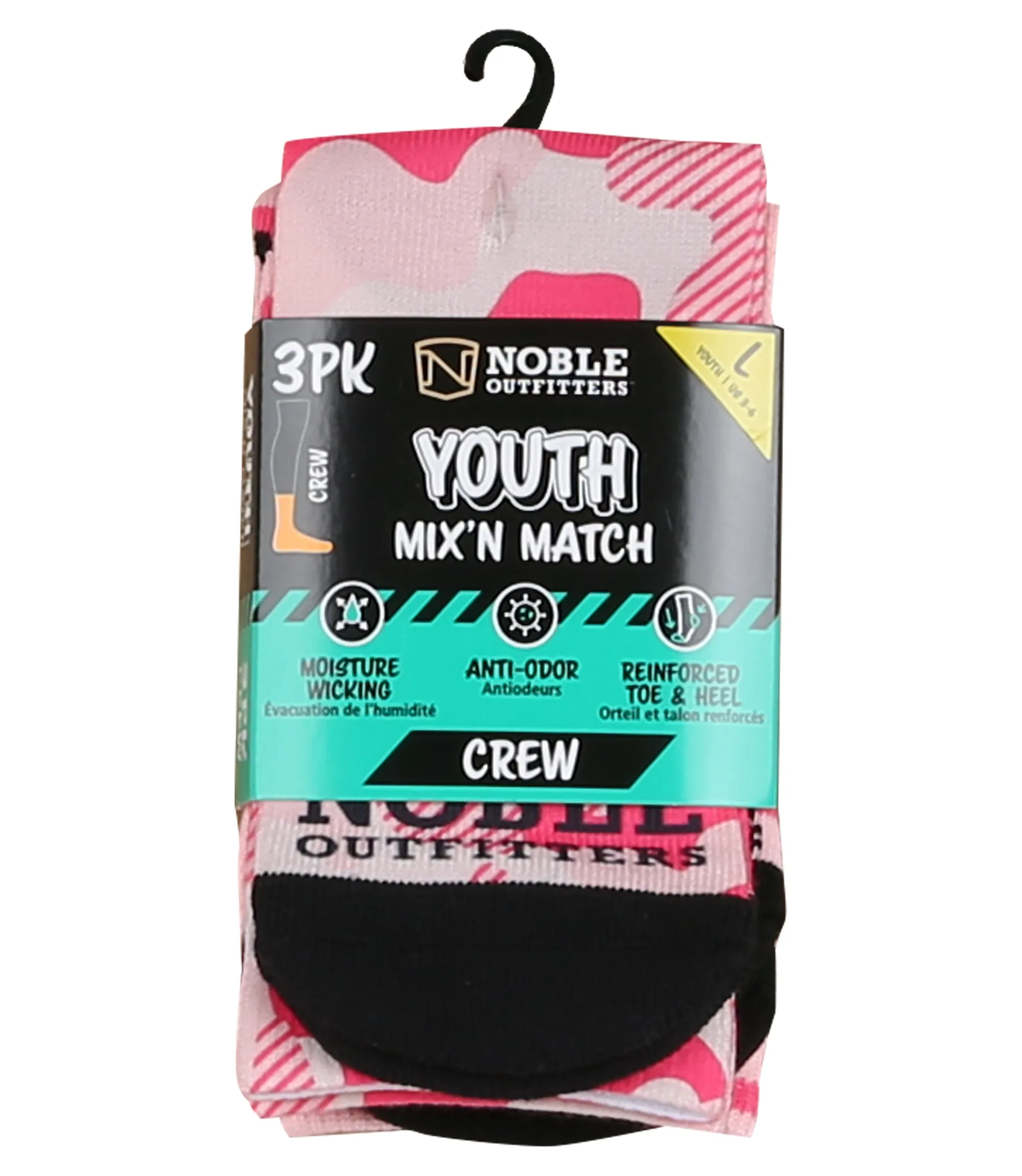 Youth Mix ‘n Match Printed Crew Sock 3-Pack